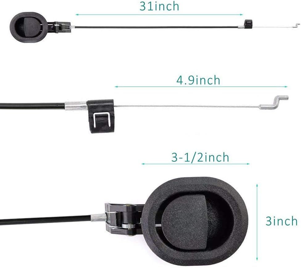 2Pcs Universal Couch Recliner Release Pull Handle 3" by 3.5" Replacement Parts with Cable, Fits Ashley Lazy Boy and Most Recliner Sofa Brands, Exposed Cable Length 4.9"