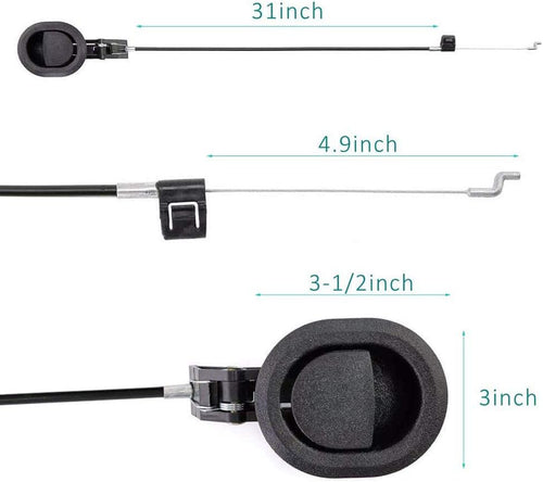 2Pcs Universal Couch Recliner Release Pull Handle 3" by 3.5" Replacement Parts with Cable, Fits Ashley Lazy Boy and Most Recliner Sofa Brands, Exposed Cable Length 4.9"