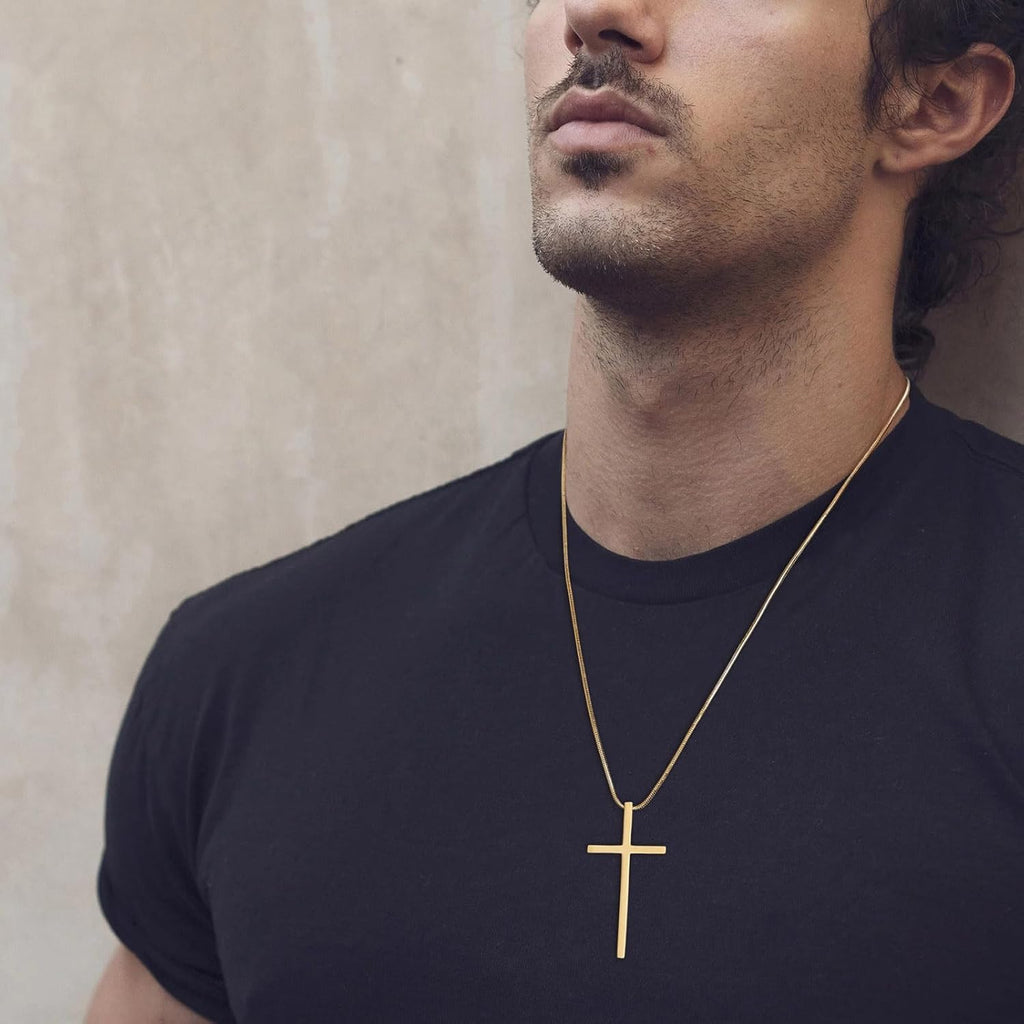 Philippians 4:13 Cross Pendant STRENGTH Bible Verse Stainless Steel Necklace