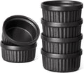 Ramekins 4 OZ Oven Safe, Creme Brulee Ramekins, Pudding Custard Cups Souffle Ramiken, Dipping Sauce Dishes, Ceramic Ramekin Bowls Set of 6, Matte Black
