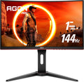 C24G1 24" Curved Frameless Gaming Monitor, FHD 1080P, 1500R VA Panel, 1Ms 144Hz, Freesync, Height Adjustable, VESA, 3-Year Zero Dead Pixels Black