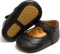 Baby Girls Mary Jane Flats with Bownot Non Slip Soft Sole PU Leather Newborn Infant Toddler First Walker Cirb Dress Shoes