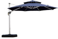11 Feet Patio Umbrella Outdoor round Umbrella Large Cantilever Umbrella Windproof Offset Heavy Duty Sun for Garden Deck Pool Patio, Navy Blue