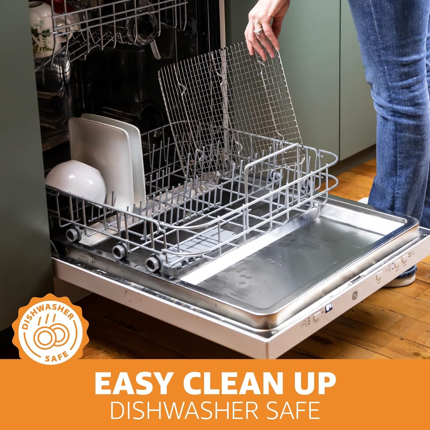 18/8 Stainless Steel Cooling Rack, Heavy Duty Baking Rack for Oven Cooking, Fits Half Sheet Pan, Wire Rack for Cooking, 11.5" X 16.5" - 2 Pack