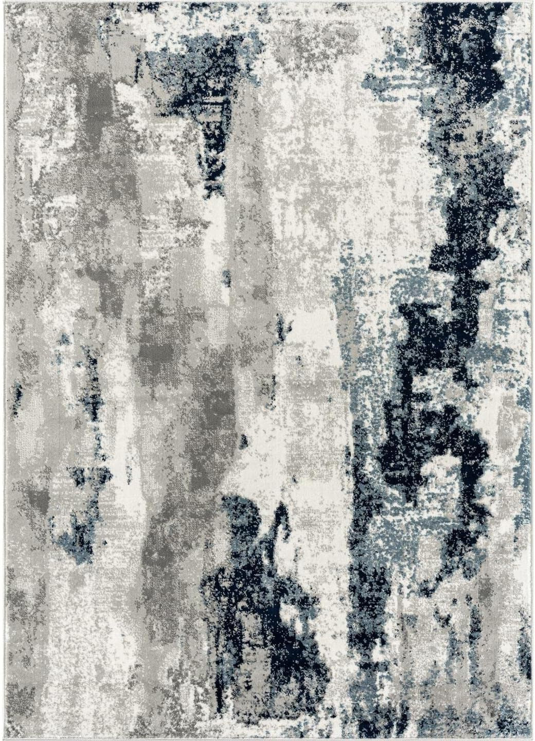 Kimberly Collection Ivory 2X3 Modern Abstract Area Rug