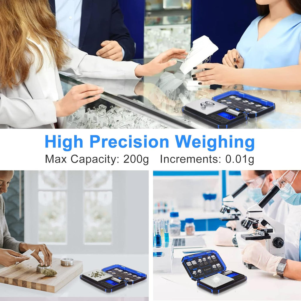 Digital Pocket Scale, TU-X 200G/0.01G Gram Scale with 6 Units for Personal Hobbies, Small Scale for Food Ounces and Grams, Measuring Jewelry, Herb, Powder