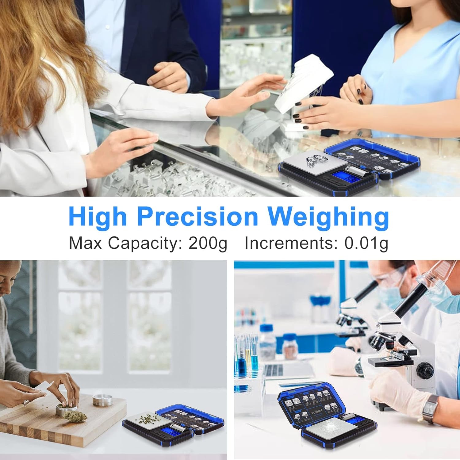 Digital Pocket Scale, TU-X 200G/0.01G Gram Scale with 6 Units for Personal Hobbies, Small Scale for Food Ounces and Grams, Measuring Jewelry, Herb, Powder