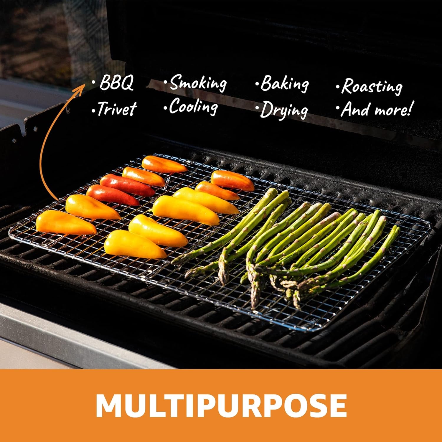 18/8 Stainless Steel Cooling Rack, Heavy Duty Baking Rack for Oven Cooking, Fits Half Sheet Pan, Wire Rack for Cooking, 11.5" X 16.5" - 2 Pack