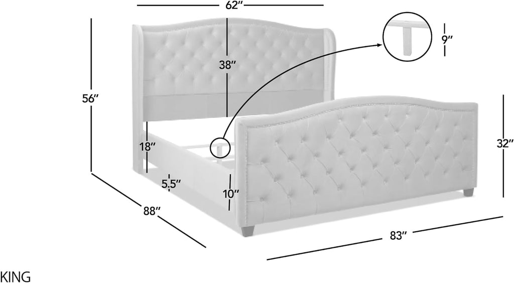 Jennifer Taylor Home Marcella Upholstered Shelter Headboard Bed Set
