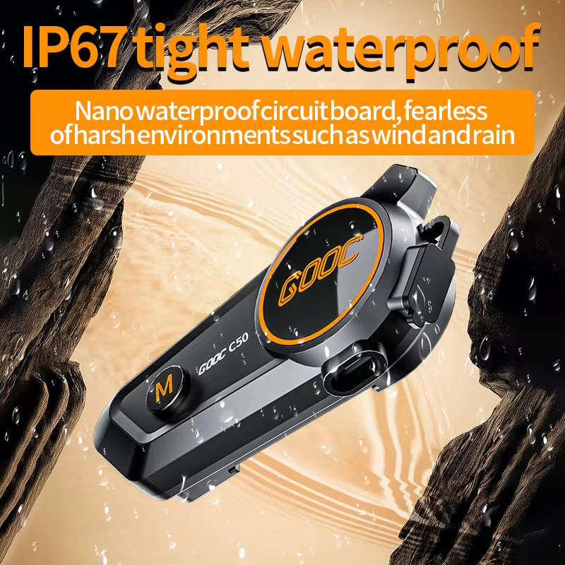 1/2X Music Interphone Bluetooth 5.3 Motorcycle Helmet Intercom Headset Waterproof 300M Intercomunicador Speaker Earphone