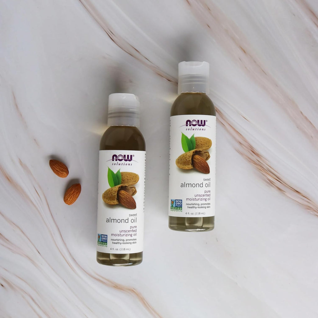 Solutions, Sweet Almond Oil, 100% Pure Moisturizing Oil, Promotes Healthy-Looking Skin, Unscented , 4-Ounce