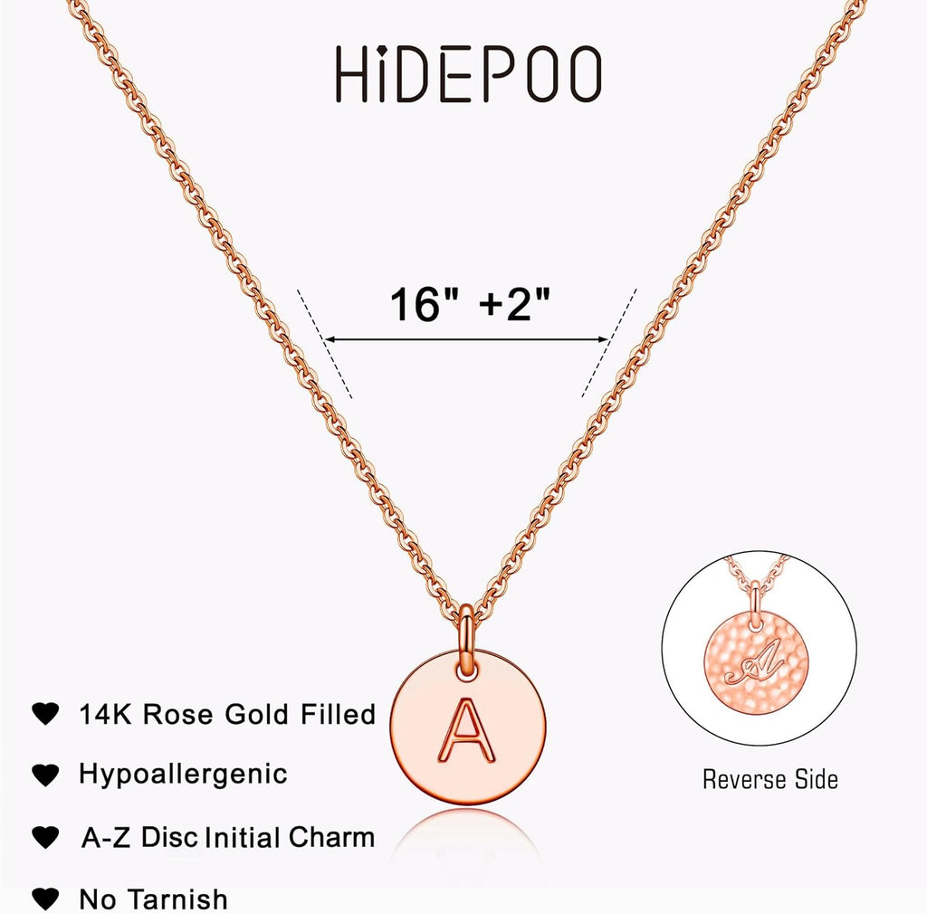 Graduation Gifts for Women Her - 14K Gold Plated/14K Rose Gold Plated/S925 Sterling Silver Disc Initial Necklaces for Girls Jewelry Birthday Gift Graduation Gifts for Kids Girl Teens Women
