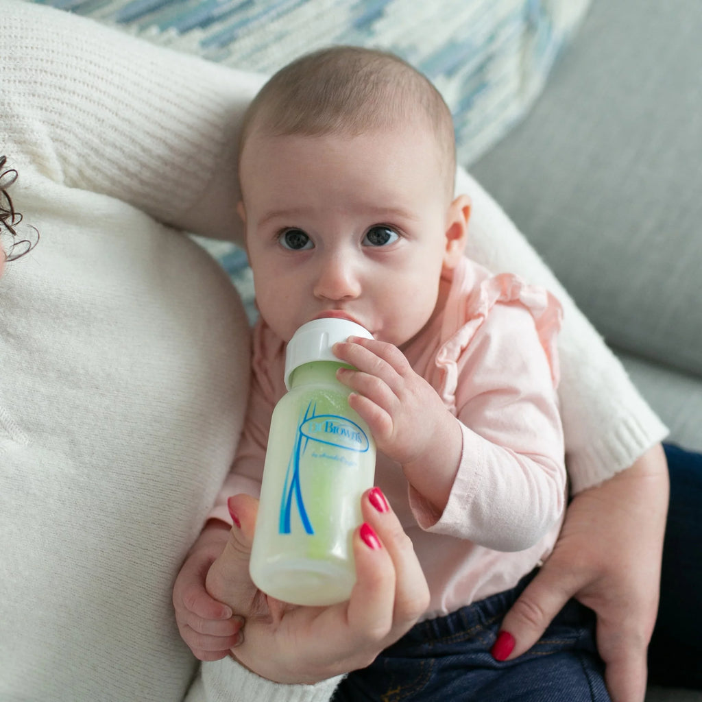Natural Flow Anti-Colic Options+ Narrow Breast to Bottle Feeding Set, Clear, 4Oz, 4 Pack