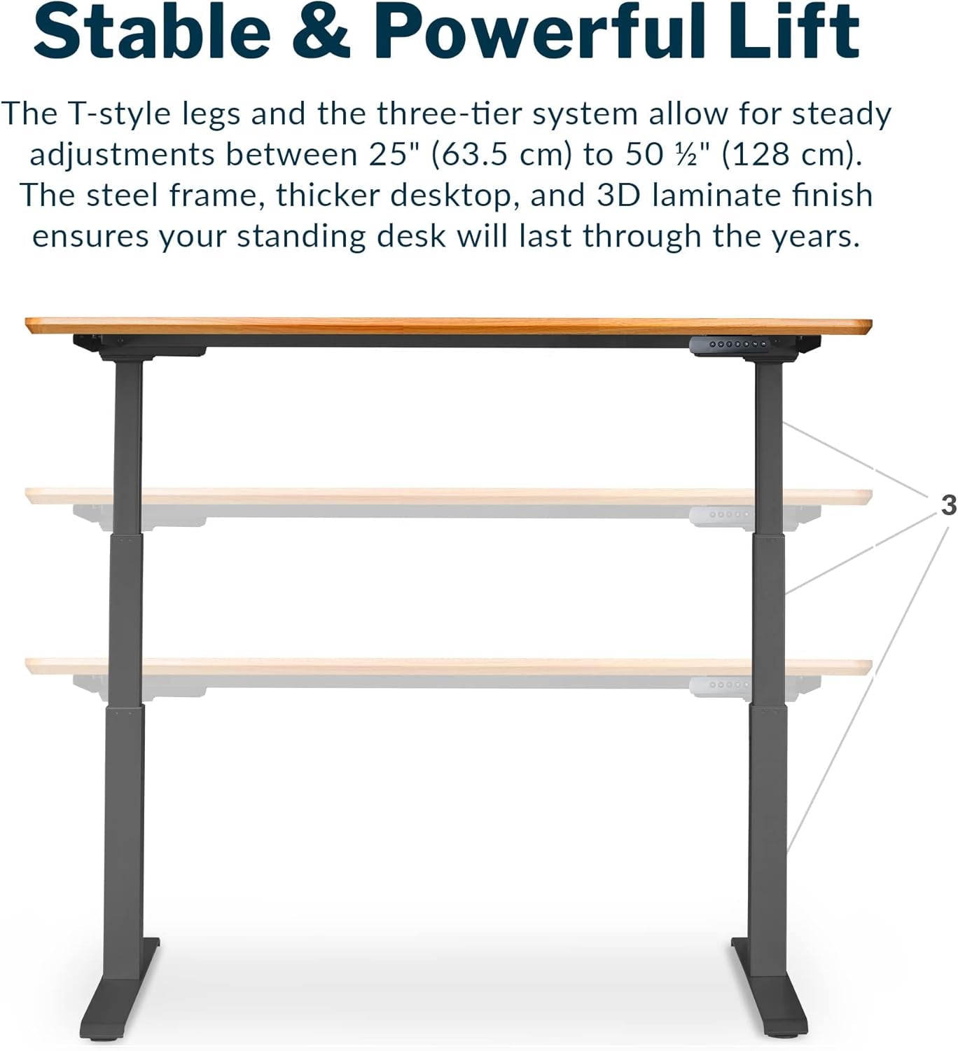 Classic Electric Standing Desk - desk Height Adjustable Sit/Stand Desk - Dual Motor with Memory Presets, Stable T-Style Legs - Gaming or Home Office Workstation - 60”X30”, Butcher Block