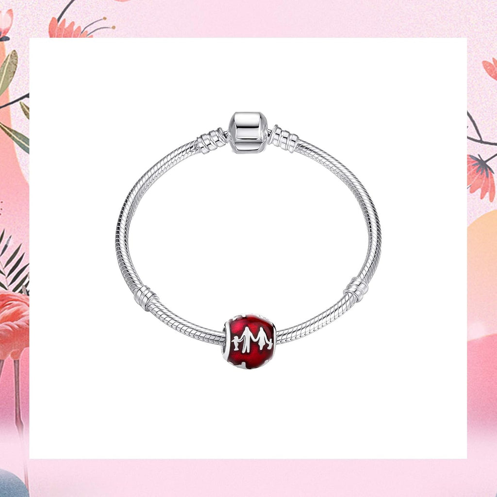 Family Charms for Charms Bracelet 925 Sterling Silver Beads Fit Women'S Bracelets & Necklaces, Happy Birthday Charms for Women Girls Boy Men (E-Family Silhouette)
