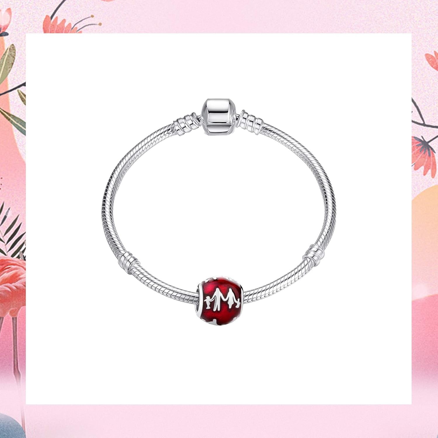 Family Charms for Charms Bracelet 925 Sterling Silver Beads Fit Women'S Bracelets & Necklaces, Happy Birthday Charms for Women Girls Boy Men (E-Family Silhouette)