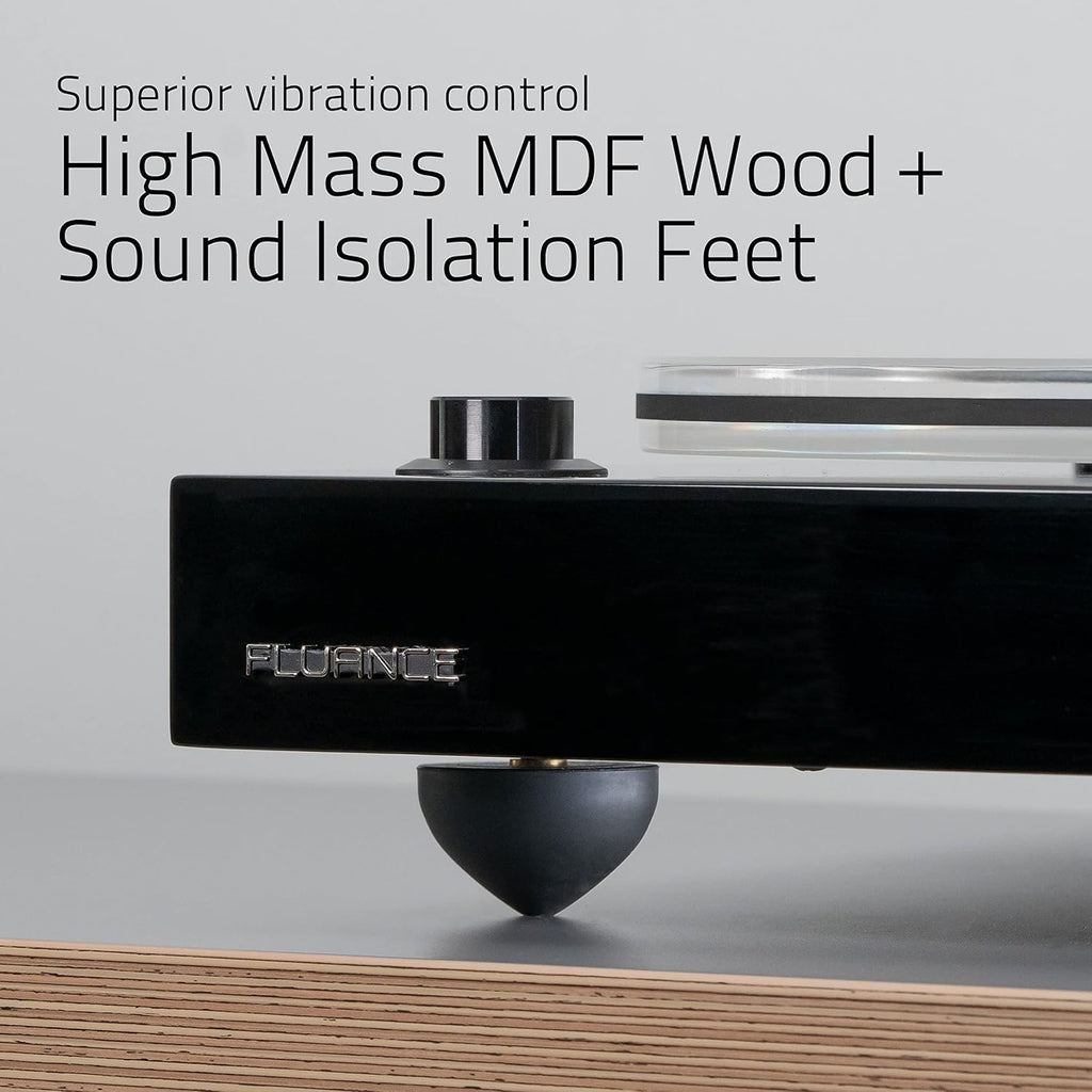 RT85 Reference High Fidelity Vinyl Turntable Record Player with Ortofon 2M Blue Cartridge, Acrylic Platter, Speed Control Motor, High Mass MDF Wood Plinth, Vibration Isolation Feet - Bamboo