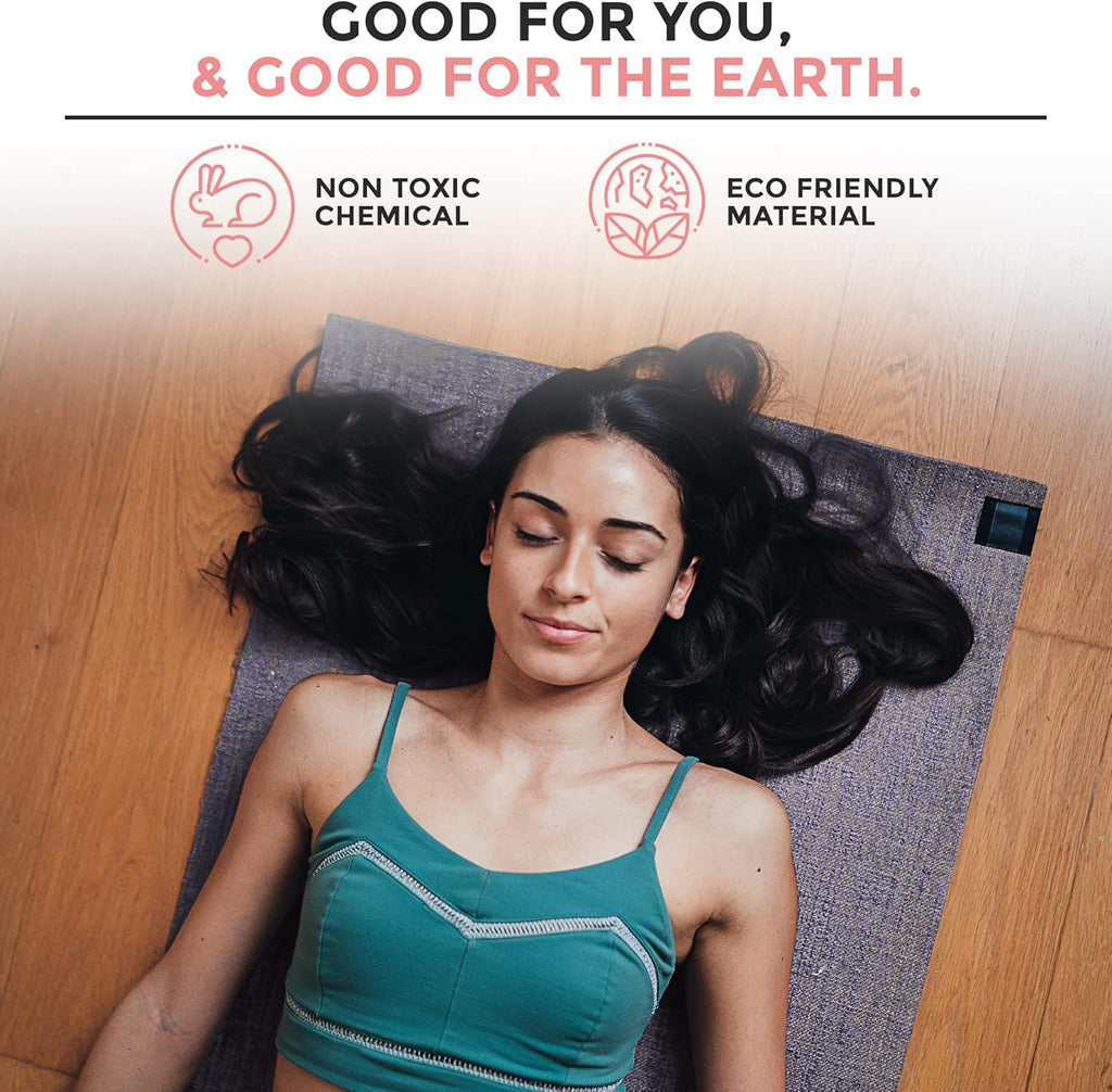 Organic Yoga Mat - Natural Jute Yoga Mats - Large Non Slip Eco Friendly Yoga Mats with Carrying Strap - Reversible Jute per - Extra Long Yoga Mat 72 Inch - 5Mm - All Types of Yoga - Vegan