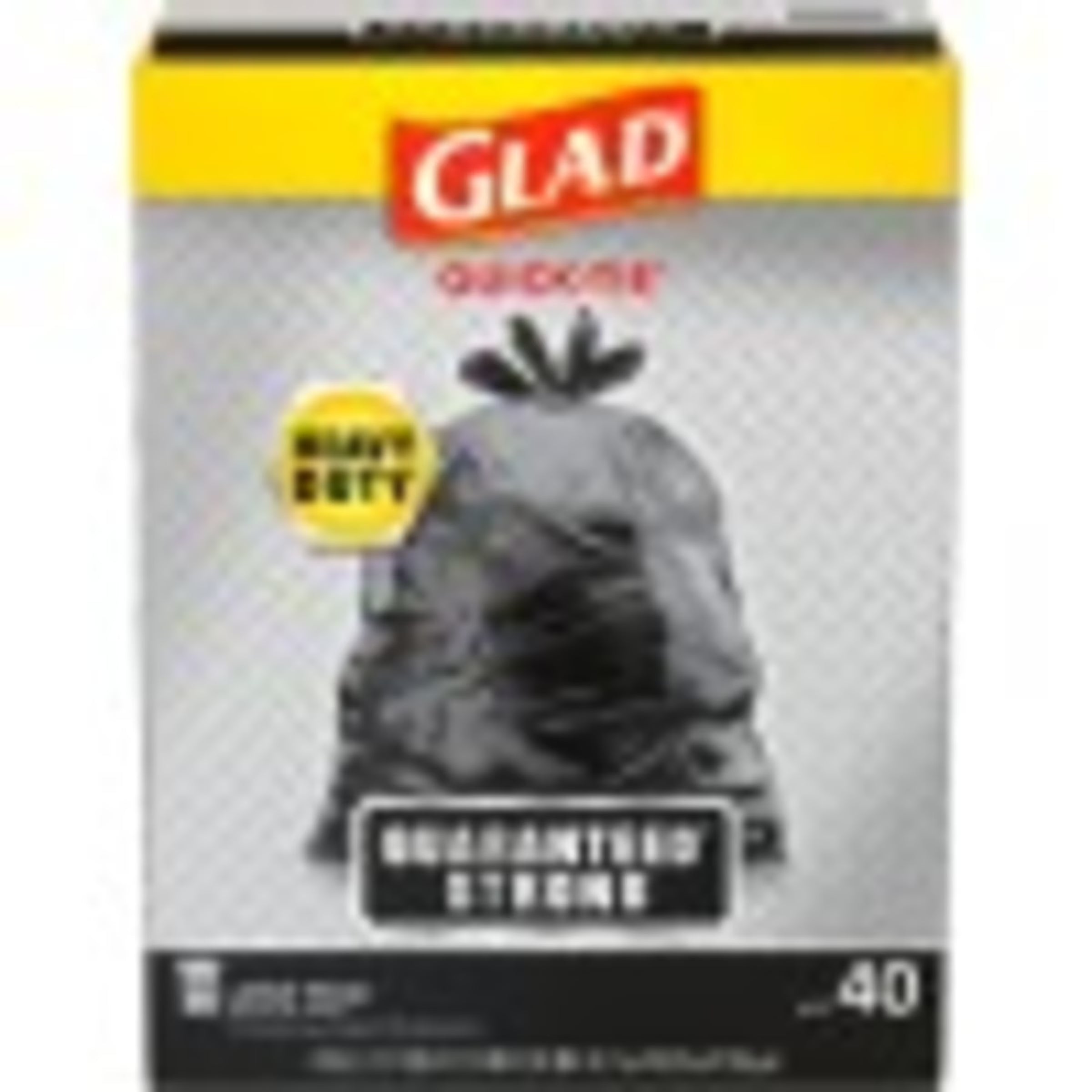 Strong Quick Tie 30 Gallon Large Trash Bags, 40 Bags