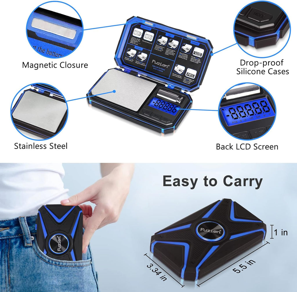 Digital Pocket Scale, TU-X 200G/0.01G Gram Scale with 6 Units for Personal Hobbies, Small Scale for Food Ounces and Grams, Measuring Jewelry, Herb, Powder