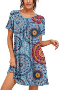 Nightgowns for Women Short Sleeve Night Gowns Pleated Sleep Shirt Ladies Nightshirt Soft Sleepwear