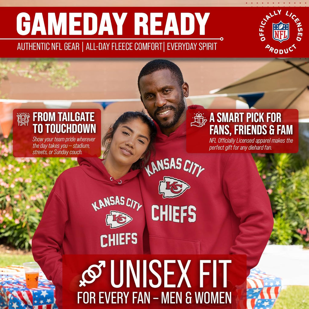 NFL Gameday Hoodie - Officially Licensed Football Hooded Sweatshirt - Cotton Blend Fleece - Men Women Adult
