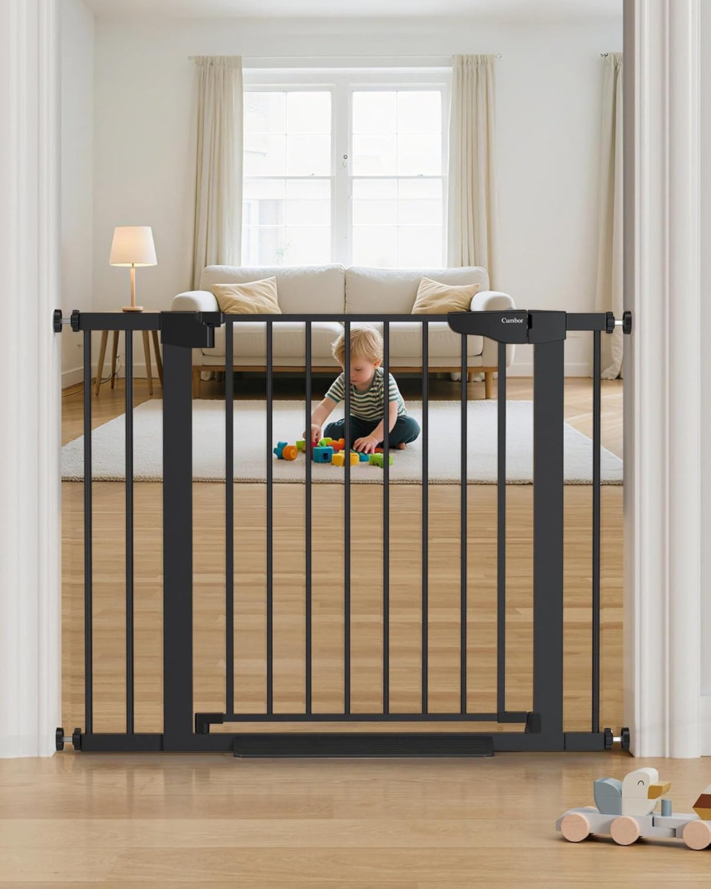 29.7-40.6" Baby Gate for Stairs, Mom'S Choice Awards Winner-Dog Gate for Doorways, Pressure Mounted Auto-Close Pet Gates for Dogs Indoor, Safety Child Gate with Easy Walk Thru Door, Black