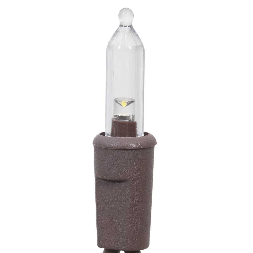 100-Count Warm White LED Outdoor String Lights with Brown Wire