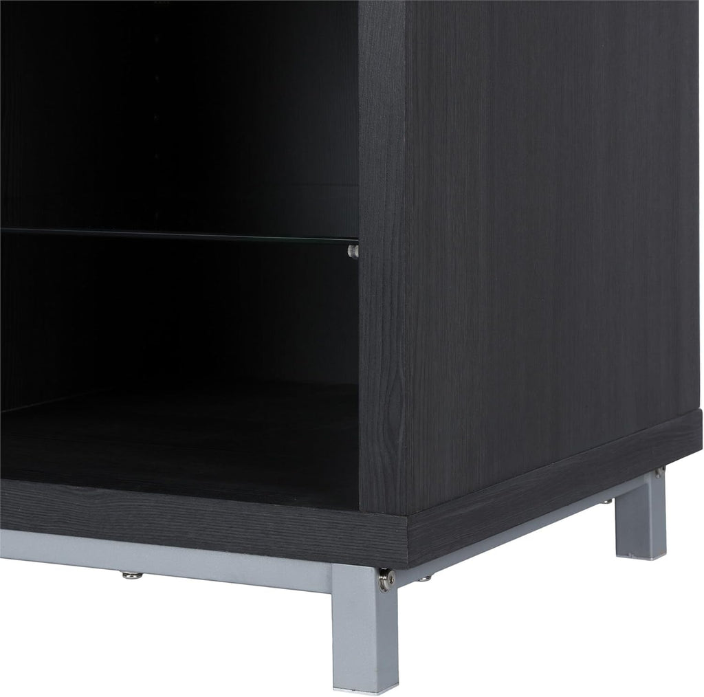 Lumina Fireplace TV Stand, Black Oak, Holds Tvs up to 70", Modern Entertainment Center with RGB LED Lights