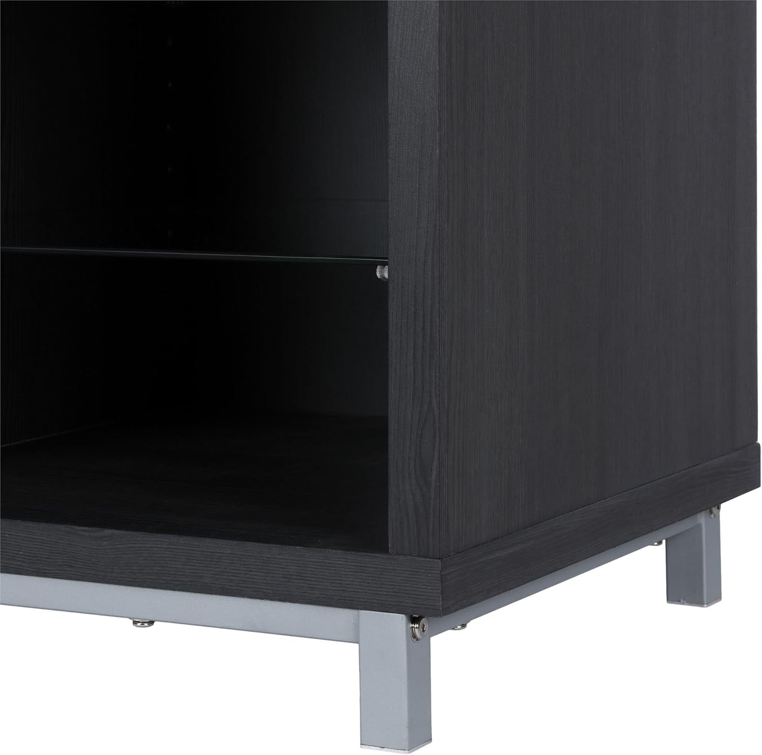 Lumina Fireplace TV Stand, Black Oak, Holds Tvs up to 70", Modern Entertainment Center with RGB LED Lights