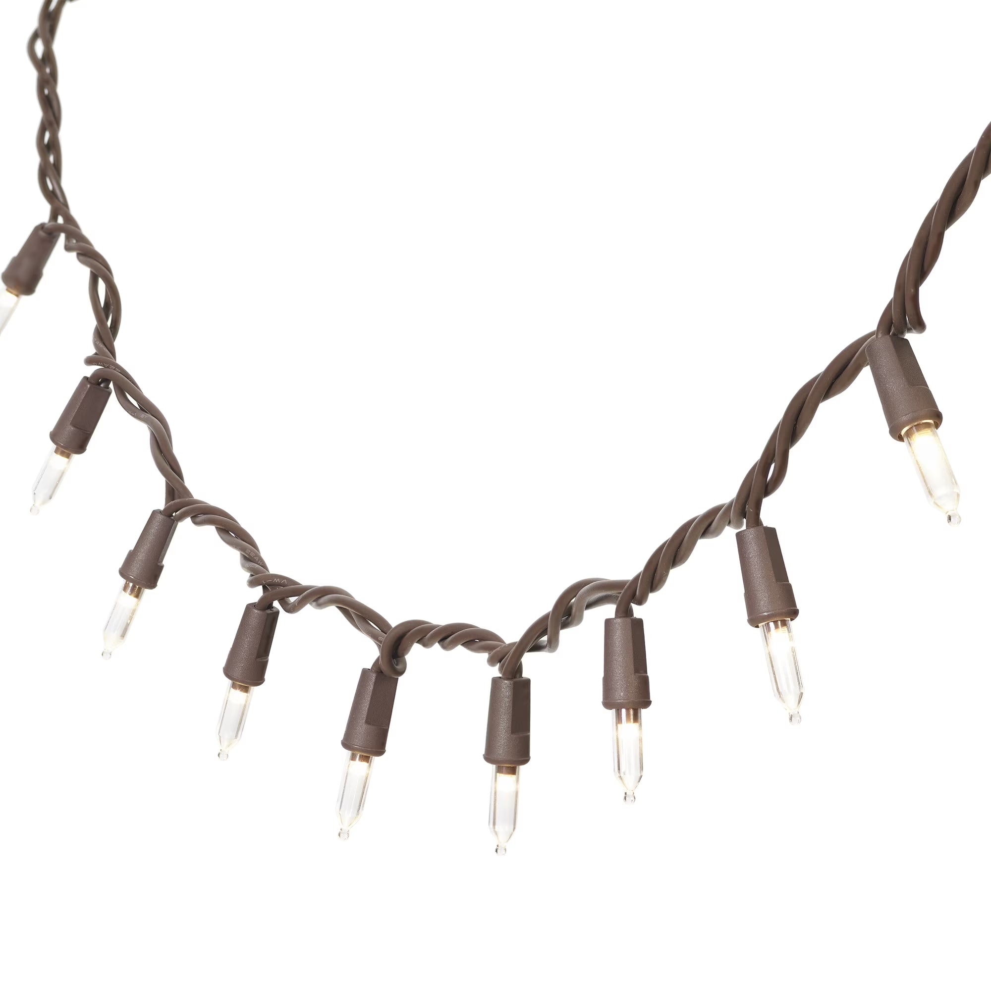 100-Count Warm White LED Outdoor String Lights with Brown Wire