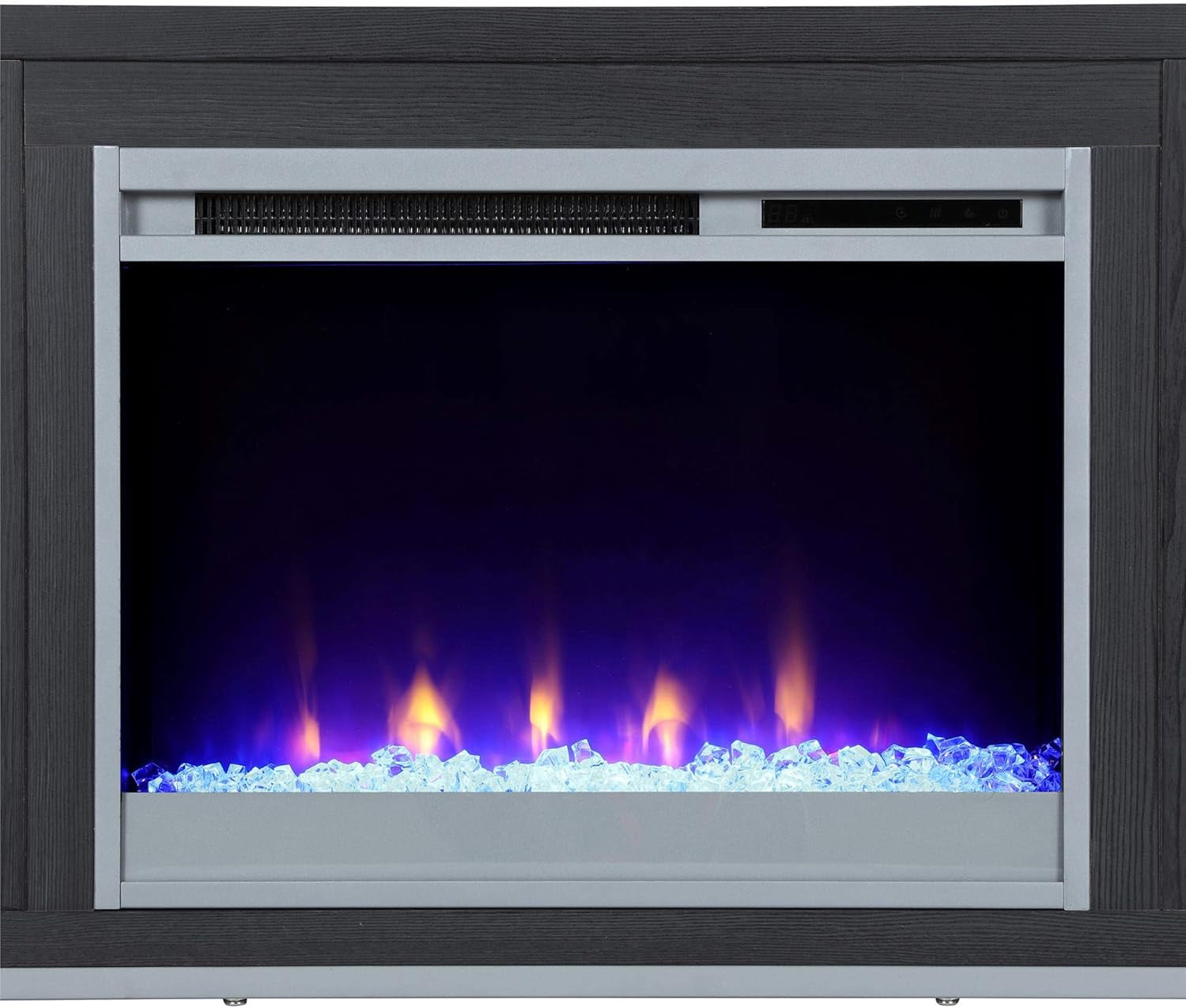 Lumina Fireplace TV Stand, Black Oak, Holds Tvs up to 70", Modern Entertainment Center with RGB LED Lights
