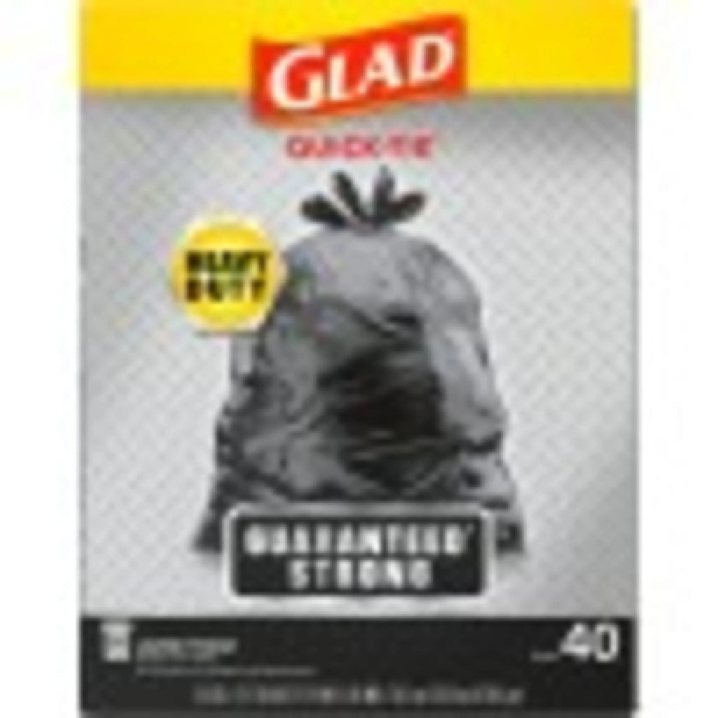 Strong Quick Tie 30 Gallon Large Trash Bags, 40 Bags