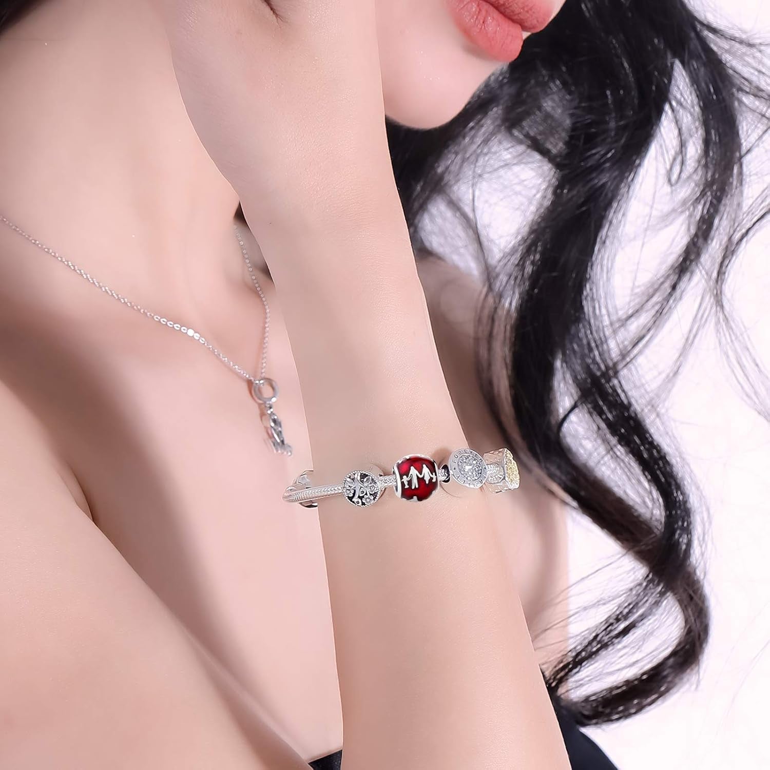 Family Charms for Charms Bracelet 925 Sterling Silver Beads Fit Women'S Bracelets & Necklaces, Happy Birthday Charms for Women Girls Boy Men (E-Family Silhouette)