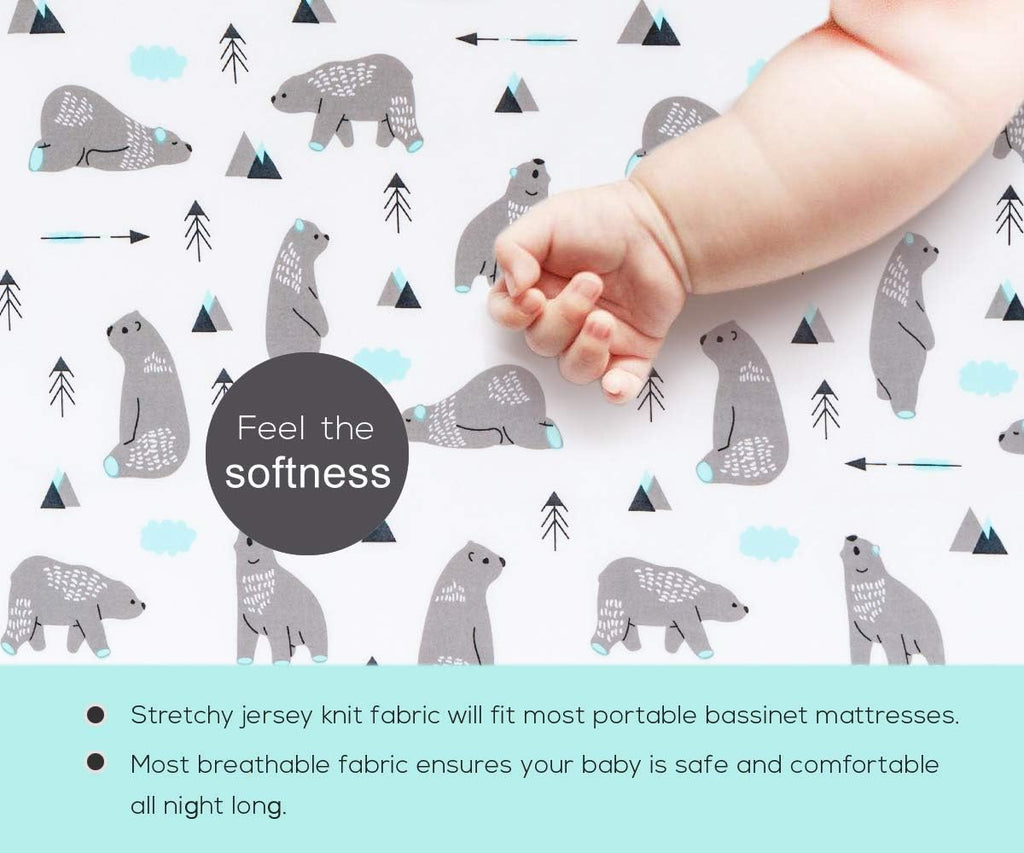 Stretchy Changing Pad Covers  Changing Table Cover for Baby Boys Girls,2 Pack Jersey Knit,Owl & Bear