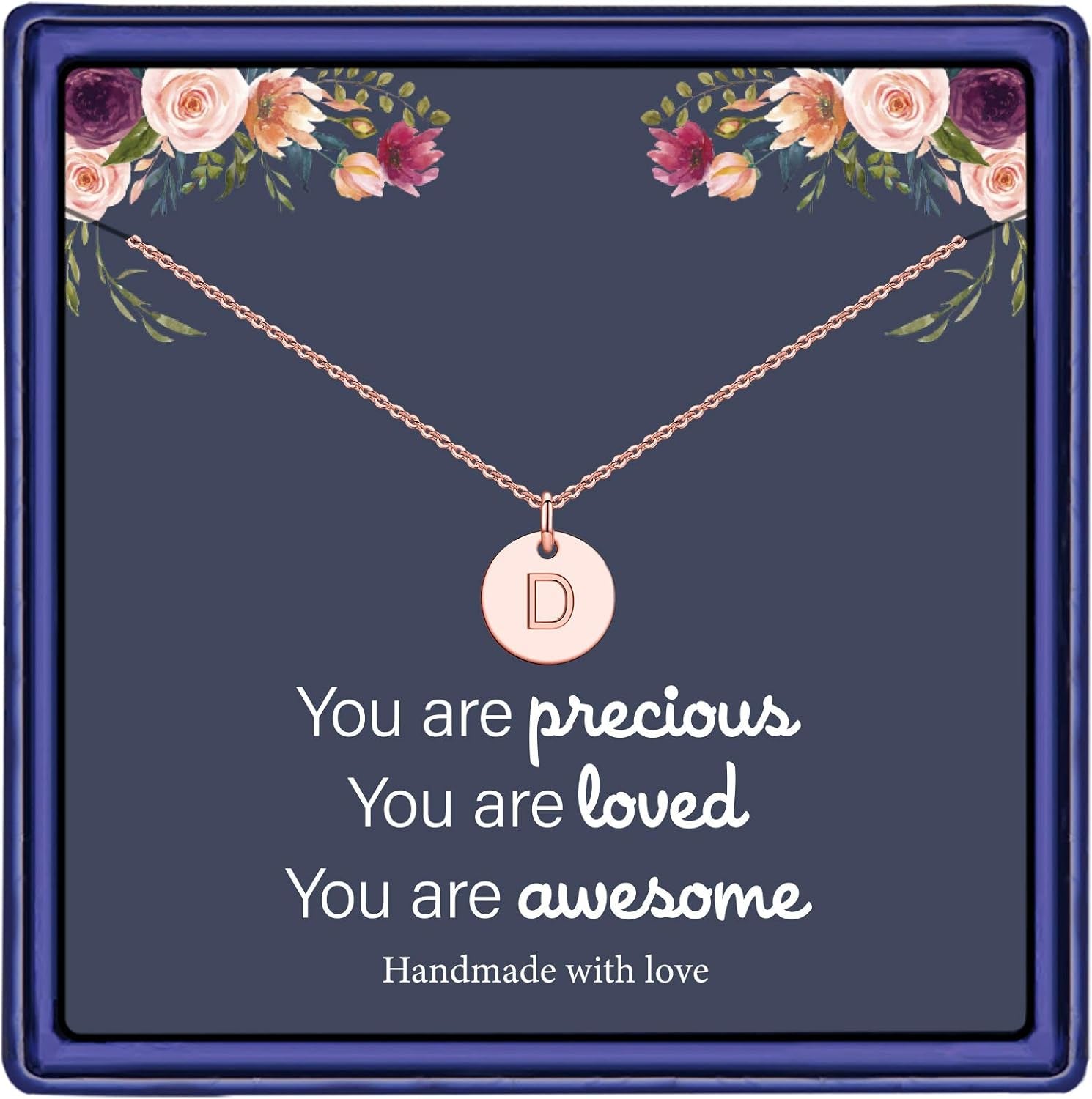 Graduation Gifts for Women Her - 14K Gold Plated/14K Rose Gold Plated/S925 Sterling Silver Disc Initial Necklaces for Girls Jewelry Birthday Gift Graduation Gifts for Kids Girl Teens Women