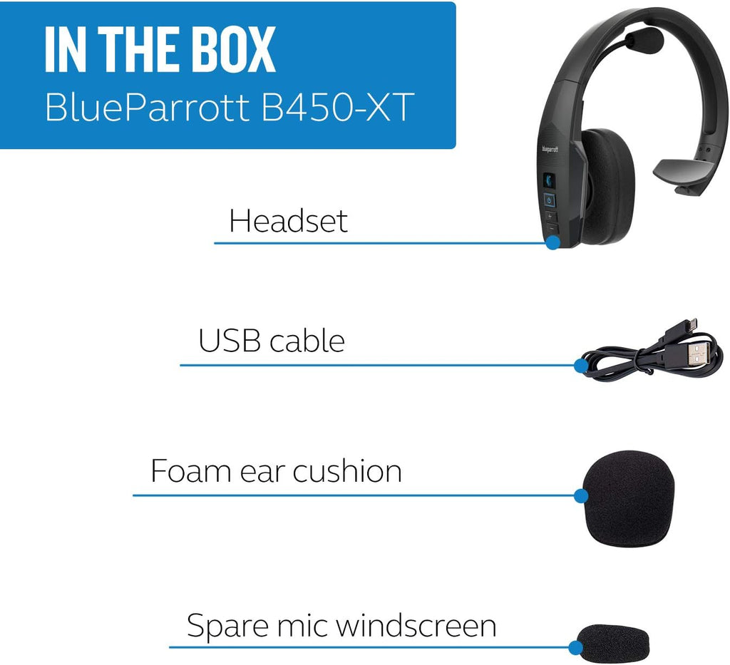 B450-XT Noise Cancelling Bluetooth Headset – Industry Leading Sound with Long Wireless Range, Extreme Comfort and up to 24 Hours of Talk Time